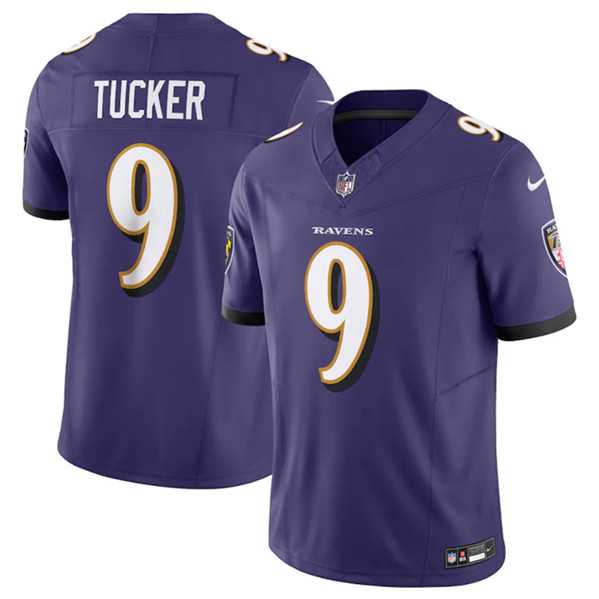 Men & Women & Youth Baltimore Ravens #9 Justin Tucker Purple 2023 F.U.S.E Vapor Jersey->baltimore ravens->NFL Jersey